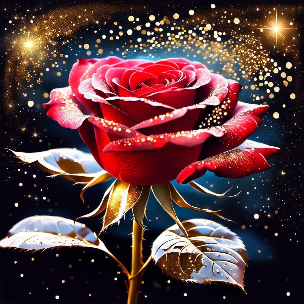 Magical Red Rose - AI Generated Artwork - NightCafe Creator