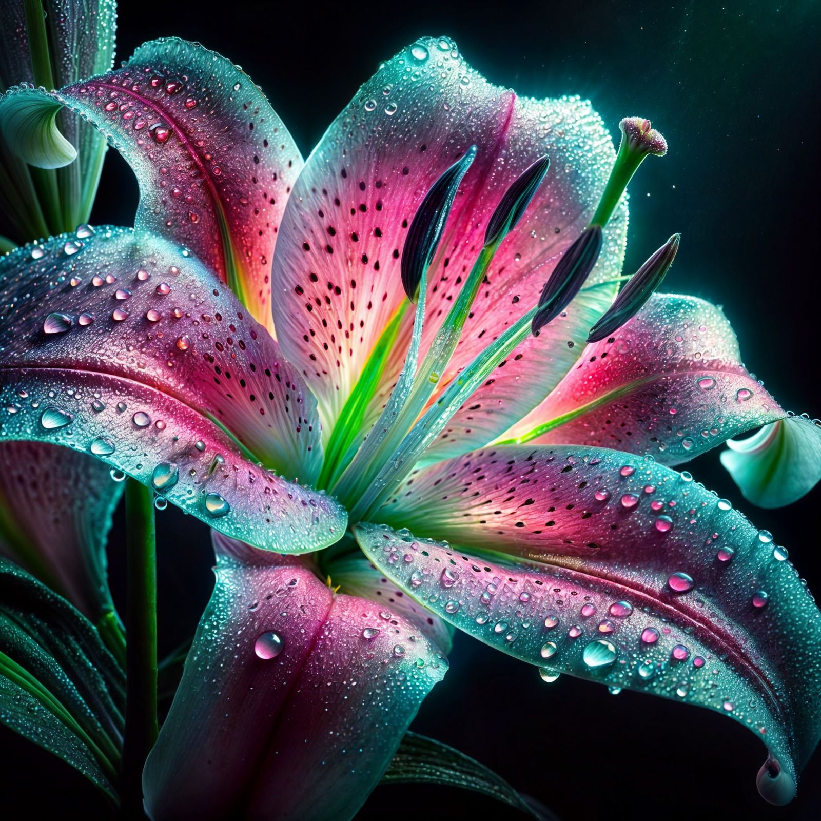 Stargazer Lily under the moonlight  by @MyWayNator