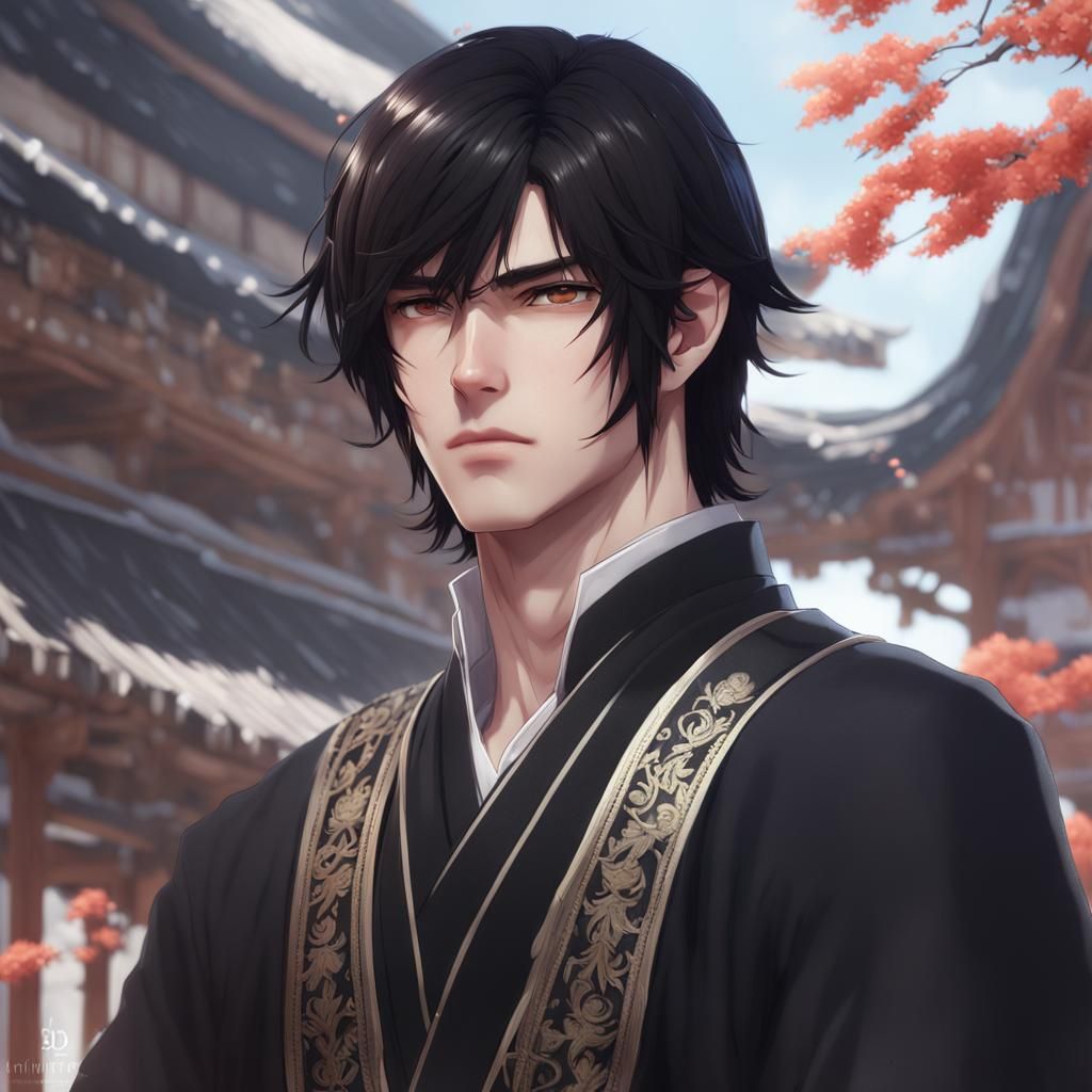 Handsome Man, Anime Style 3D Render