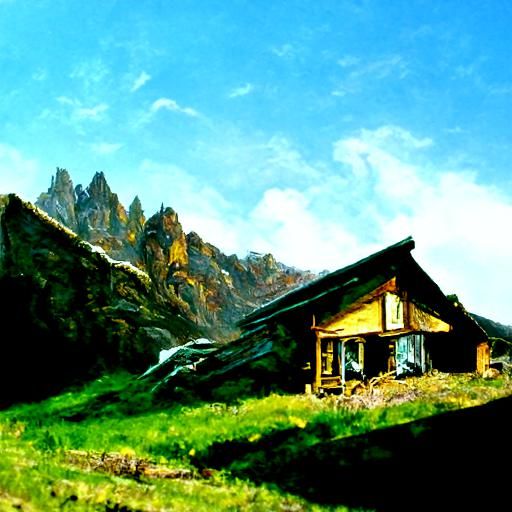 A small house in the mountains