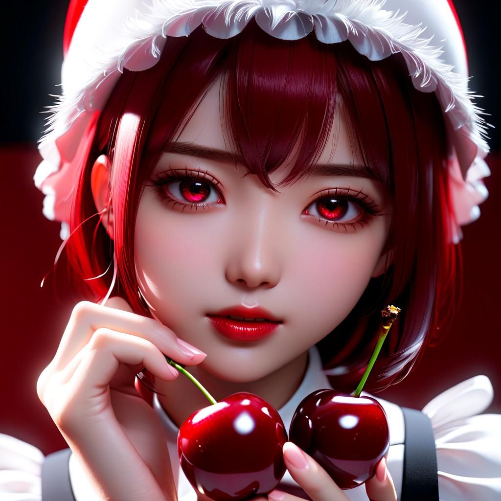 Cherry Girl - AI Generated Artwork - NightCafe Creator