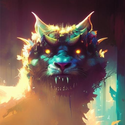 cute portrait of a
demon climbing a haunted treehouse, Ismai...