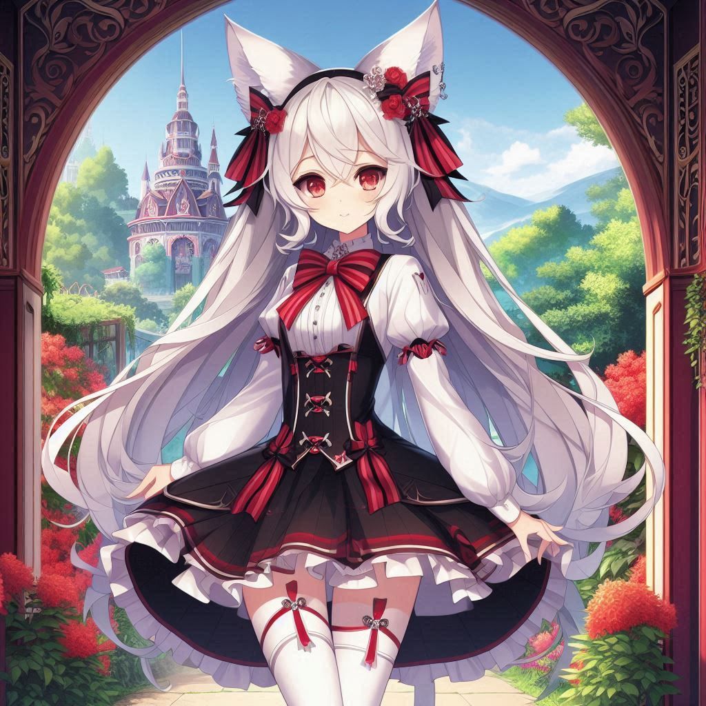 Curtsying Anime Fox Eared Girl