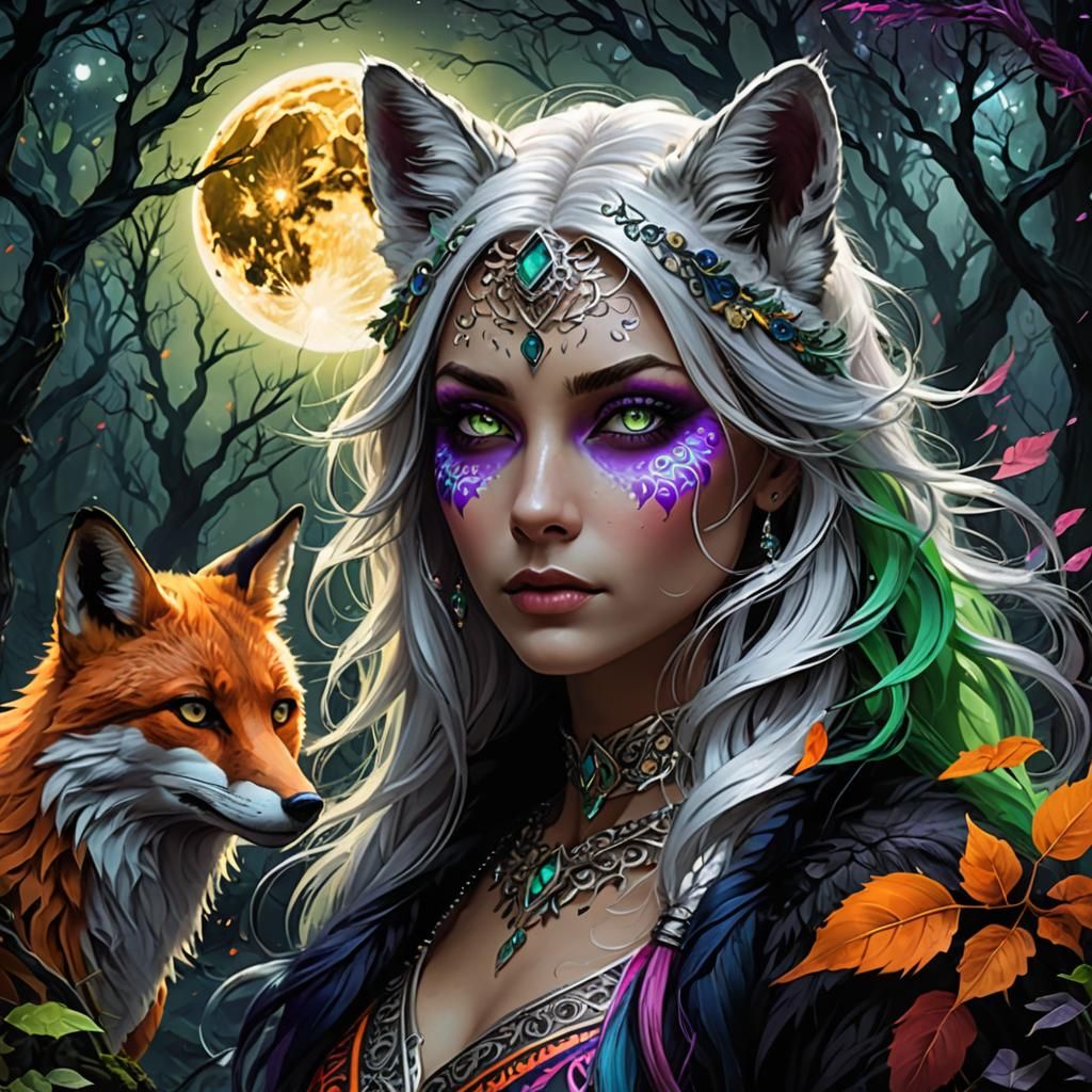 Ethereal fox-human hybrid - AI Generated Artwork - NightCafe Creator