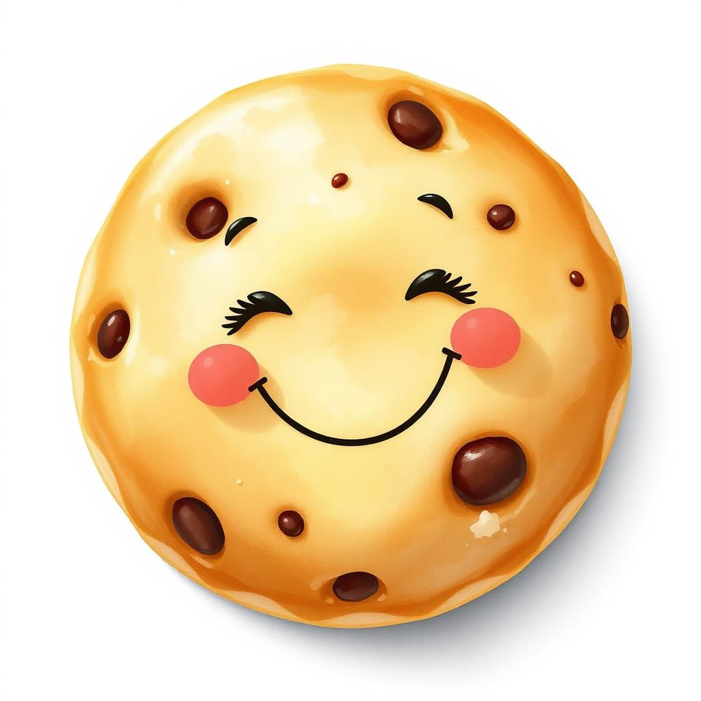 Charming Cookie Smiles on White Background