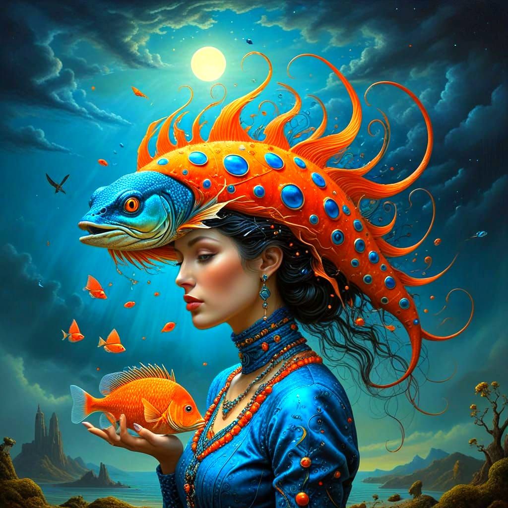 Surrealistic Masterpiece in Vibrant Polychromatic Hues