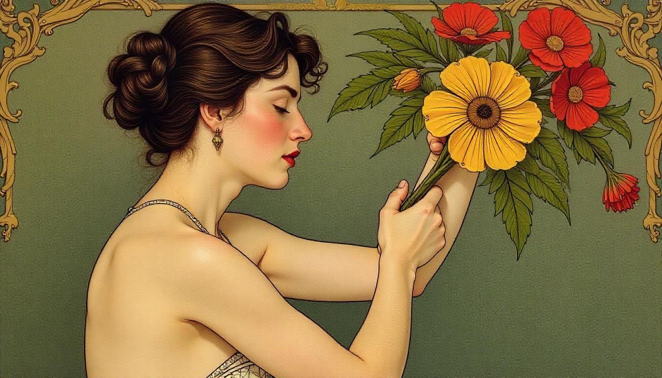 In The Style Of Alphonse Mucha