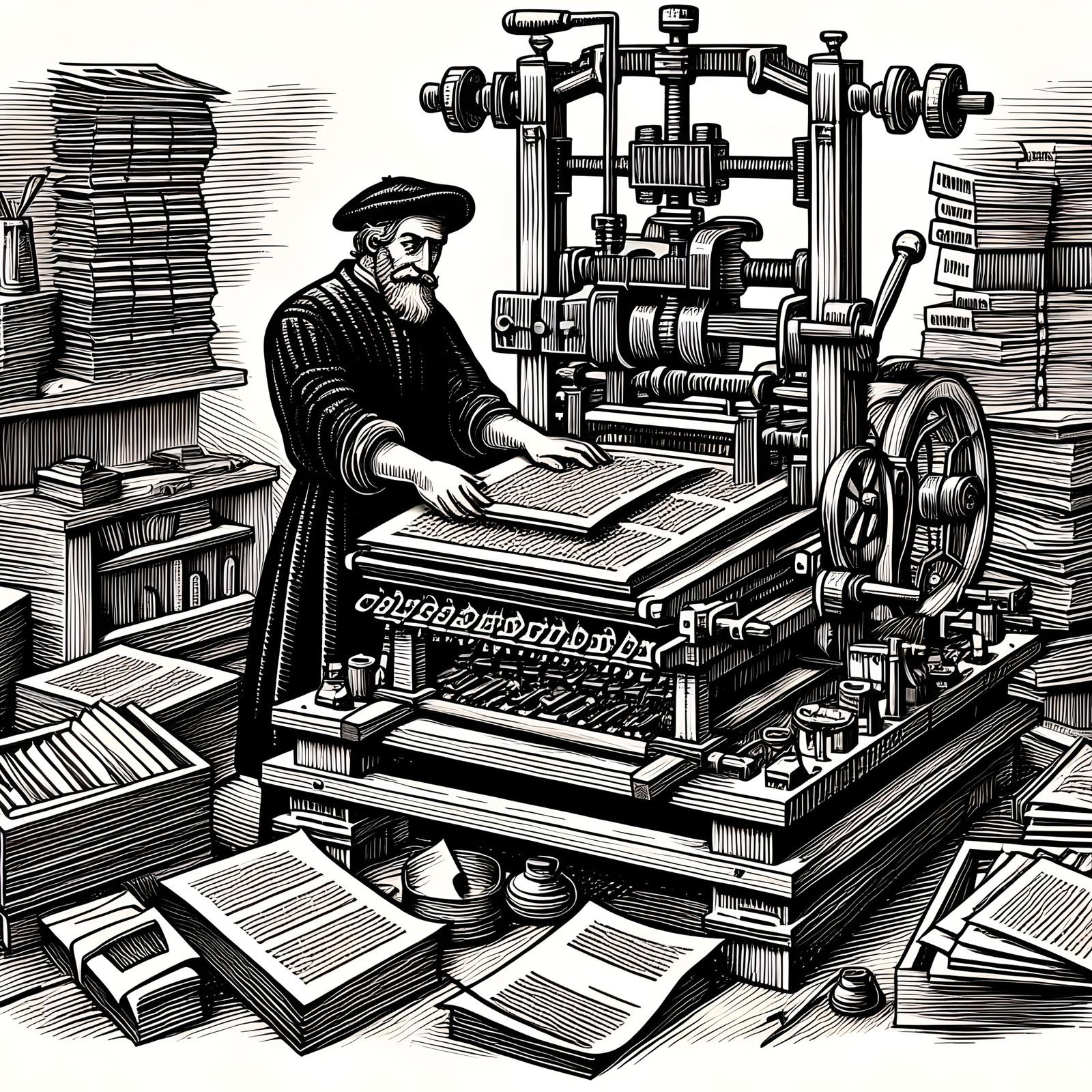 The Invention of the Printing Press (circa 1440)