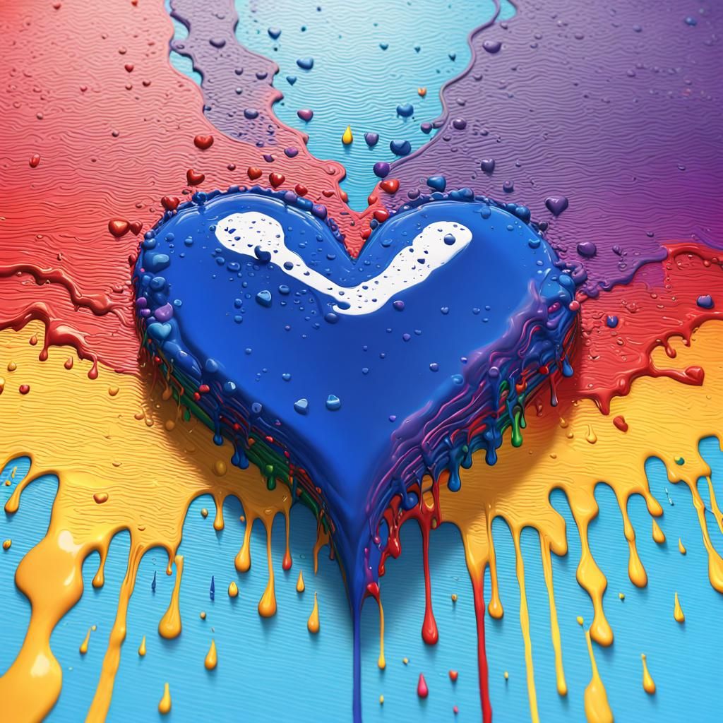 heart dripping paint