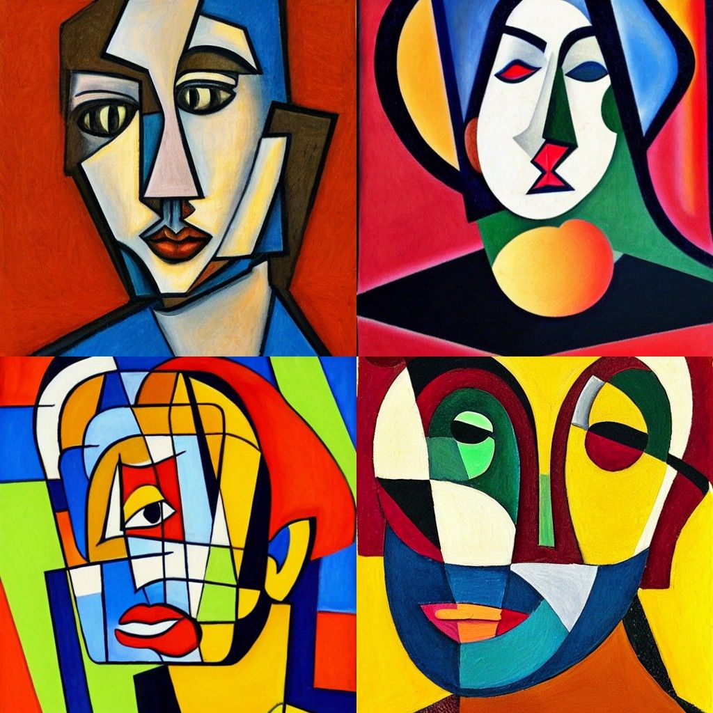 A portrait in the style of Cubism