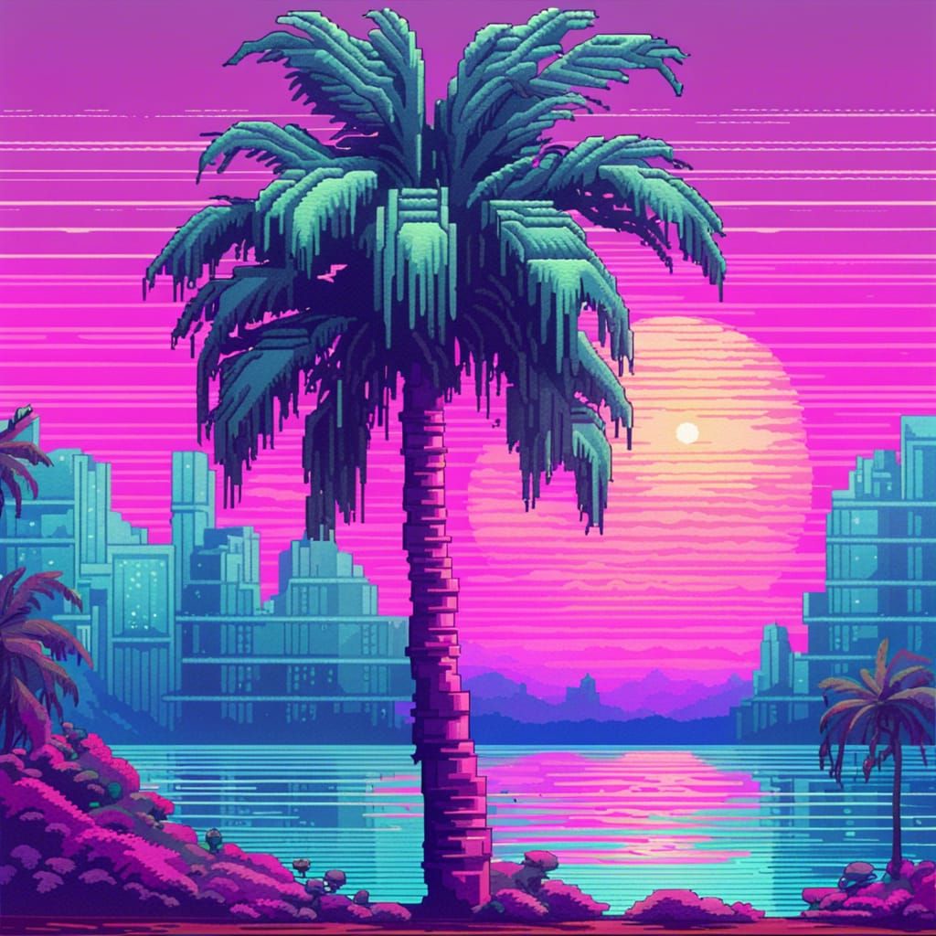 8bit Palm - AI Generated Artwork - NightCafe Creator