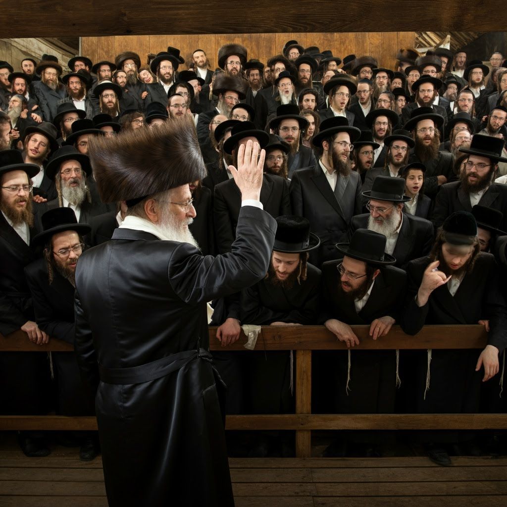 Chassidic Rebbe Leading Devotional Singing