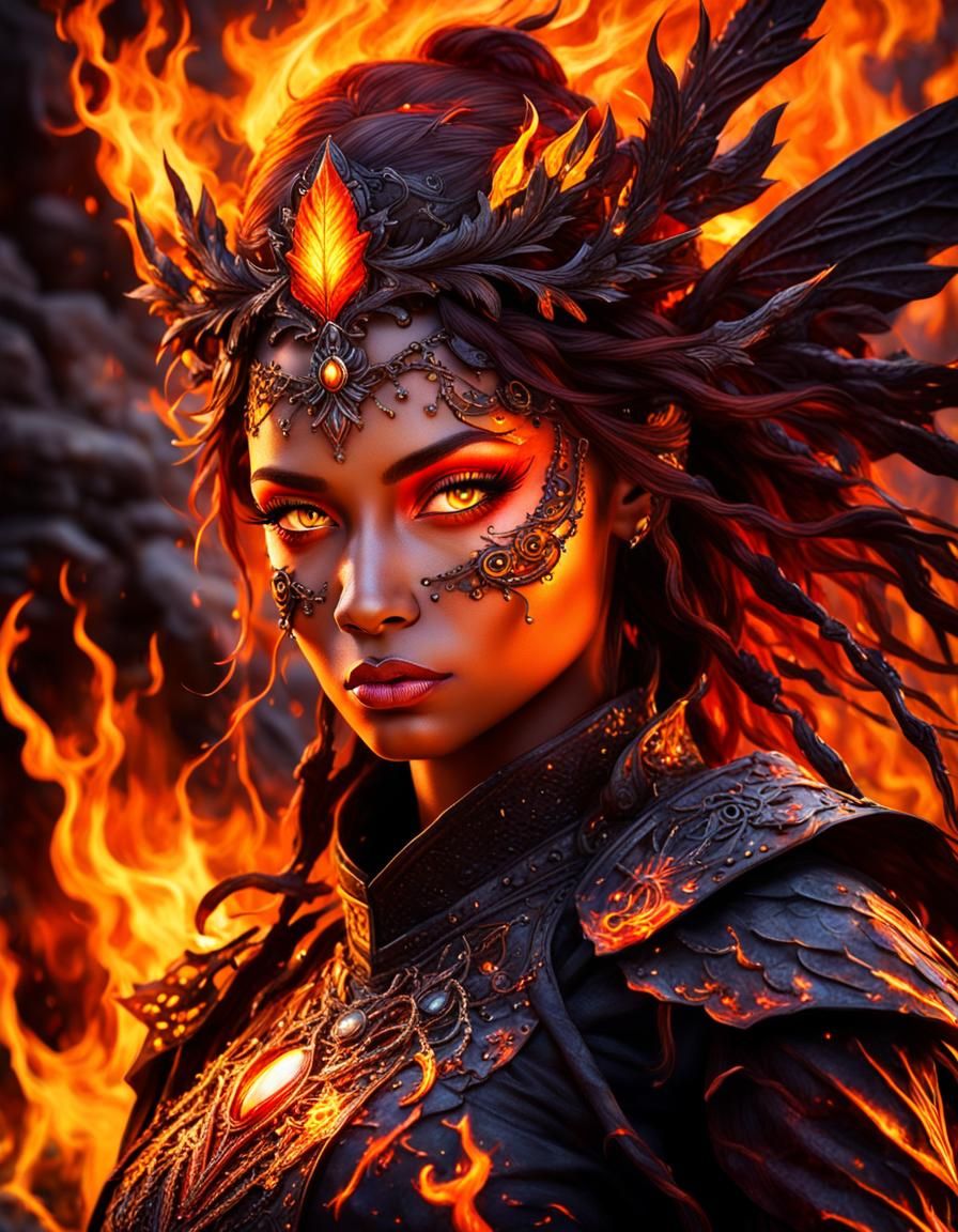 Fire Warrior Portrait  by @PinkHurricane