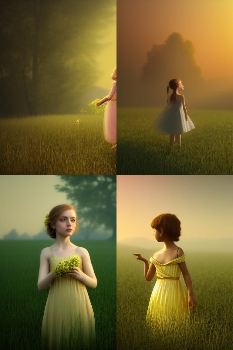 flower girl, gentle smile, sparkling eyes by Caspar David Fr...