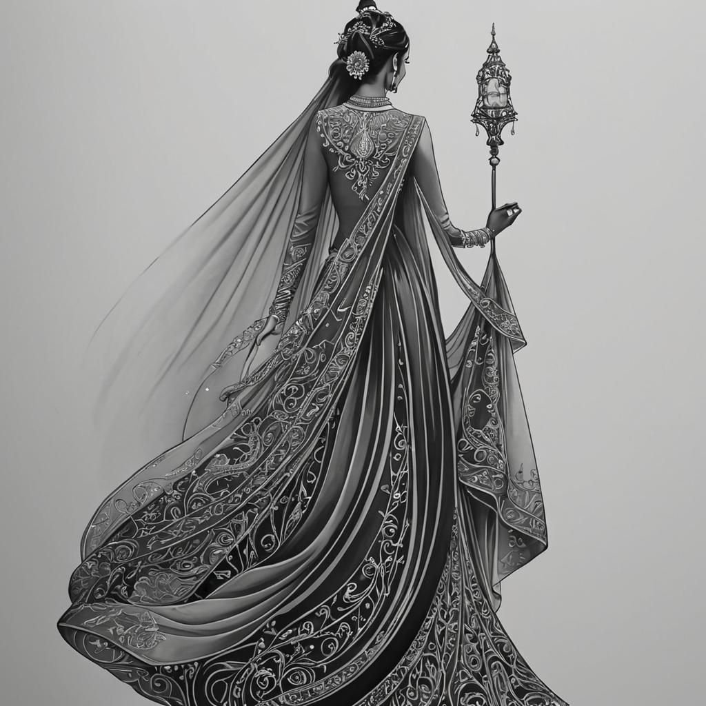 “Perfume Goddess”, Black and White Art