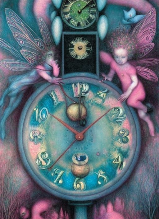 Wind the clock back to when we were young AI Generated Artwork