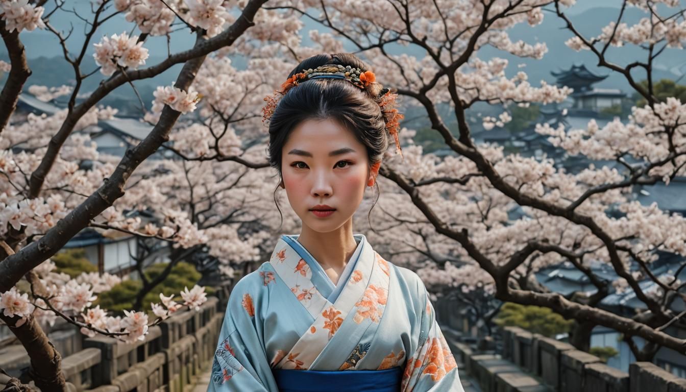beautiful  girl: kyoto background, professional photography,...
