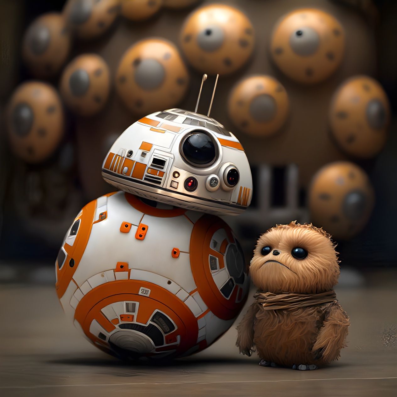 BB-8 with little Ewok