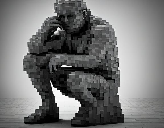 The Thinker (metal pixels v2)