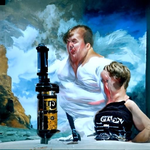 giga chad vape beating Andrew Tate