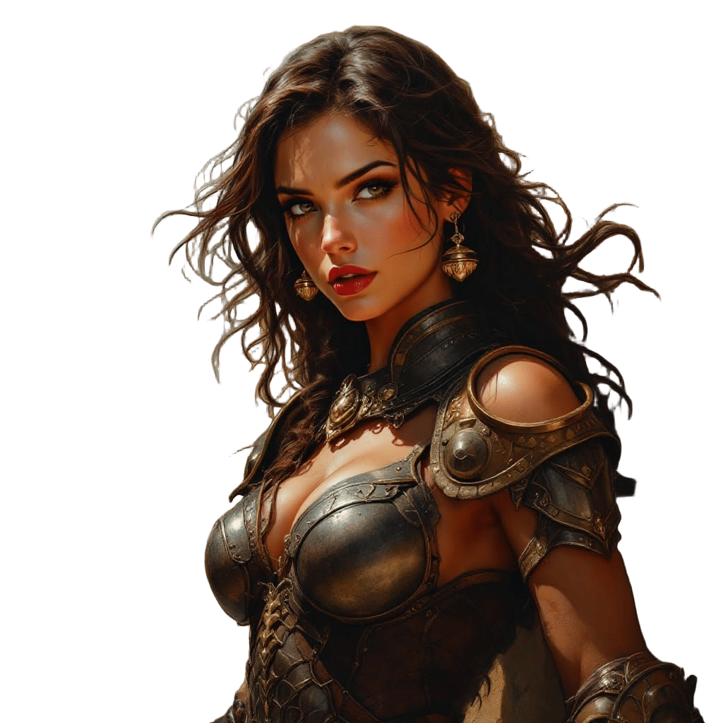 Fantasy Warrior Woman in Ornate Armor, Boris Vallejo Style