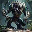 Xenomorph ( Leopard Xenomorph Mix) Stalking In Jungle (emerald And 