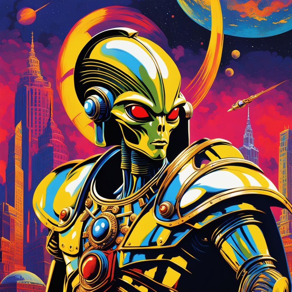 Alien Imperator Pop Art - AI Generated Artwork - NightCafe Creator