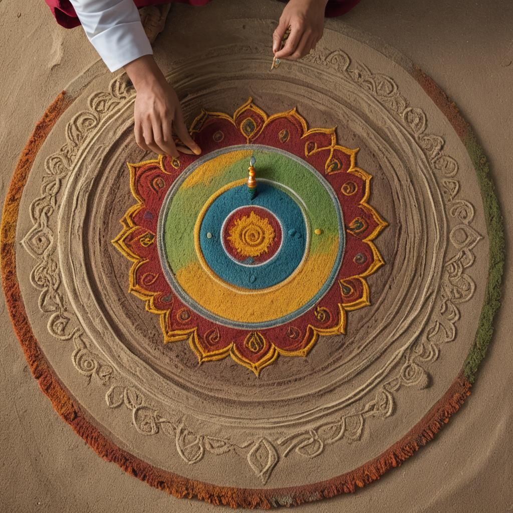 Monk making a mandala  by @McWulf