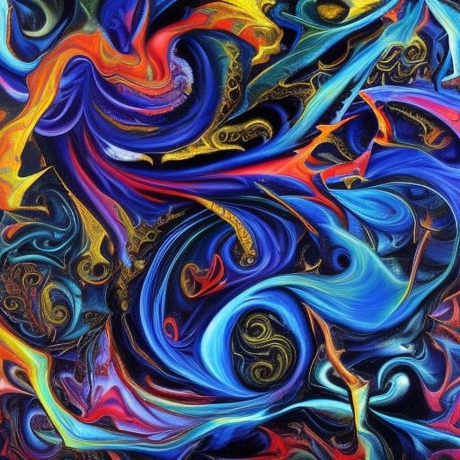 ABS Fractal, Surrealist, Abstract, Calligraphy, Psychedelic,...