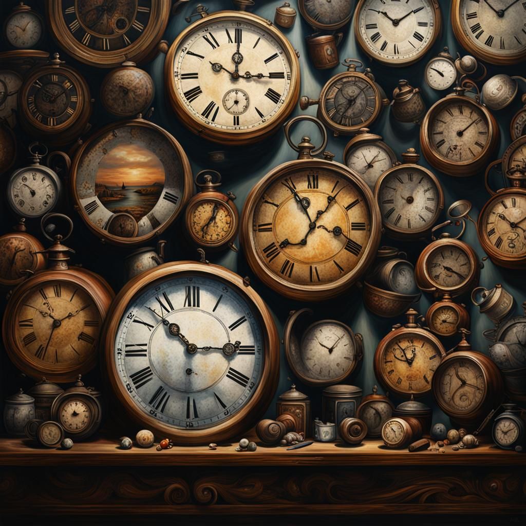 An illusion of time through a series of paintings that showc...