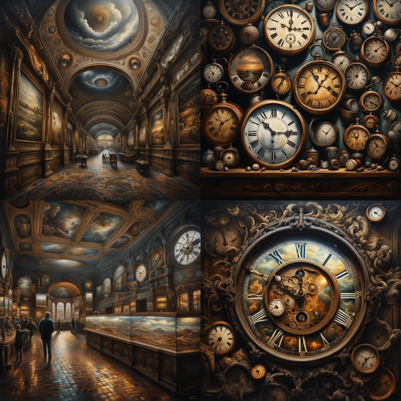 An illusion of time through a series of paintings that showc...