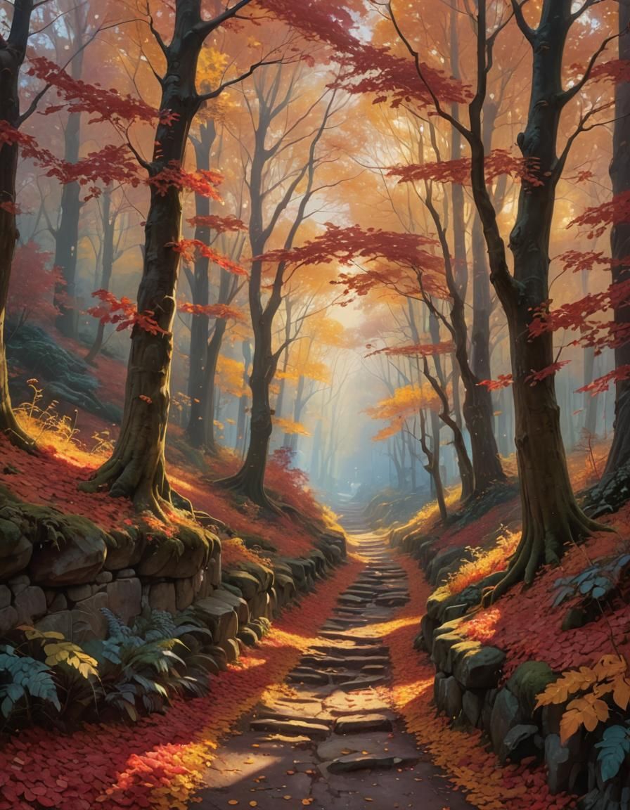 Late fall in the woods.  by @undefined