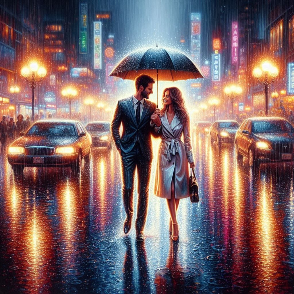 Love's Radiance in the Rain