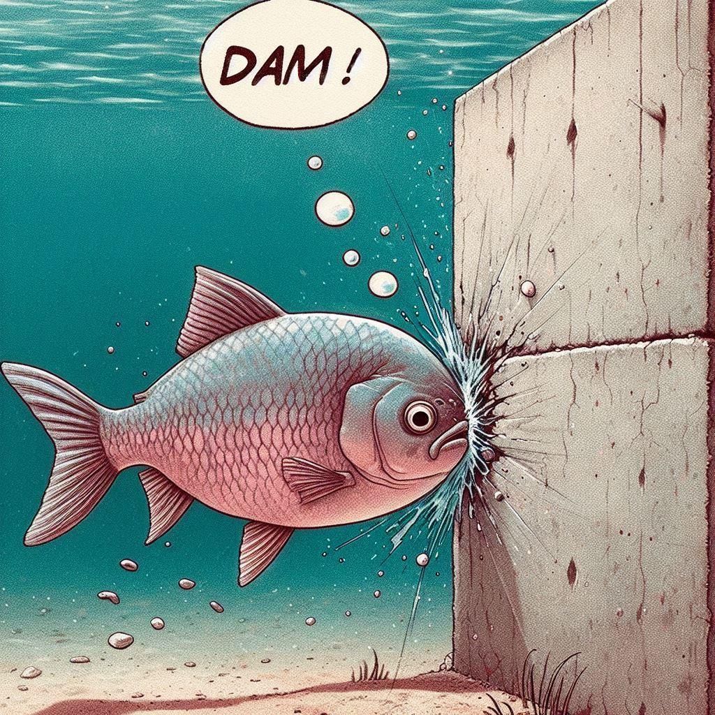 What did the fish say when it ran into the cement wall?