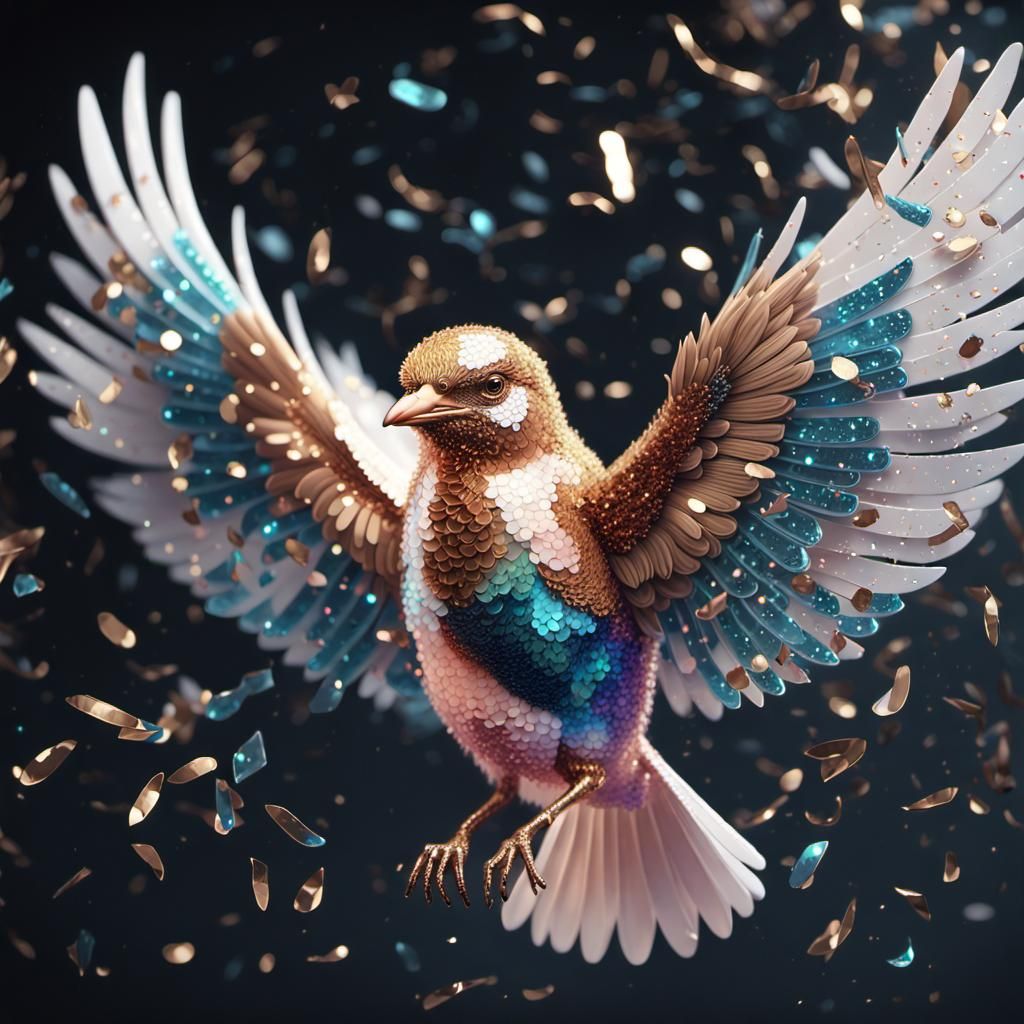 Confetti Bird in Flight AI Generated Artwork NightCafe Creator