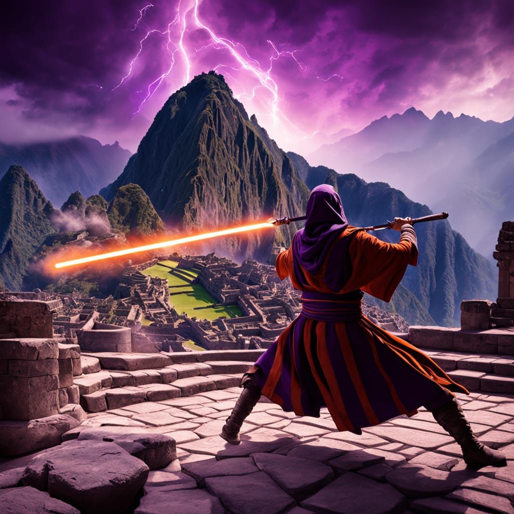 Jedi Battle Amidst Machu Picchu Ruins