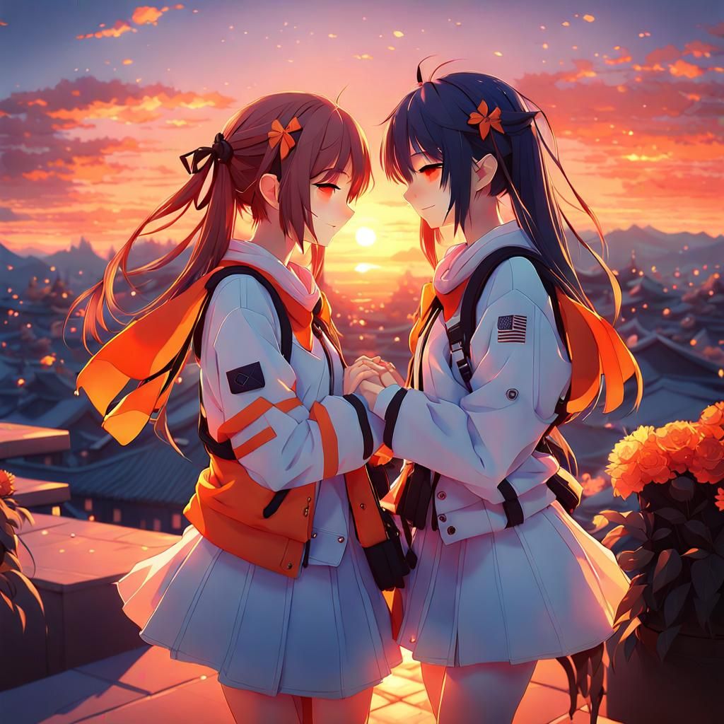 two  friends, girls