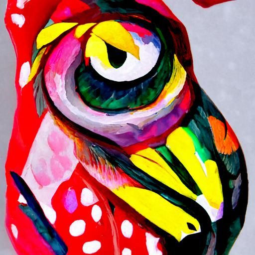 Colorful owl portrait 