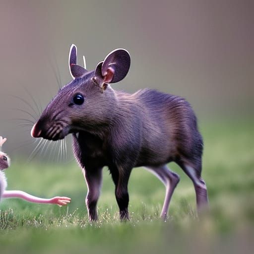 A mouse and a moose