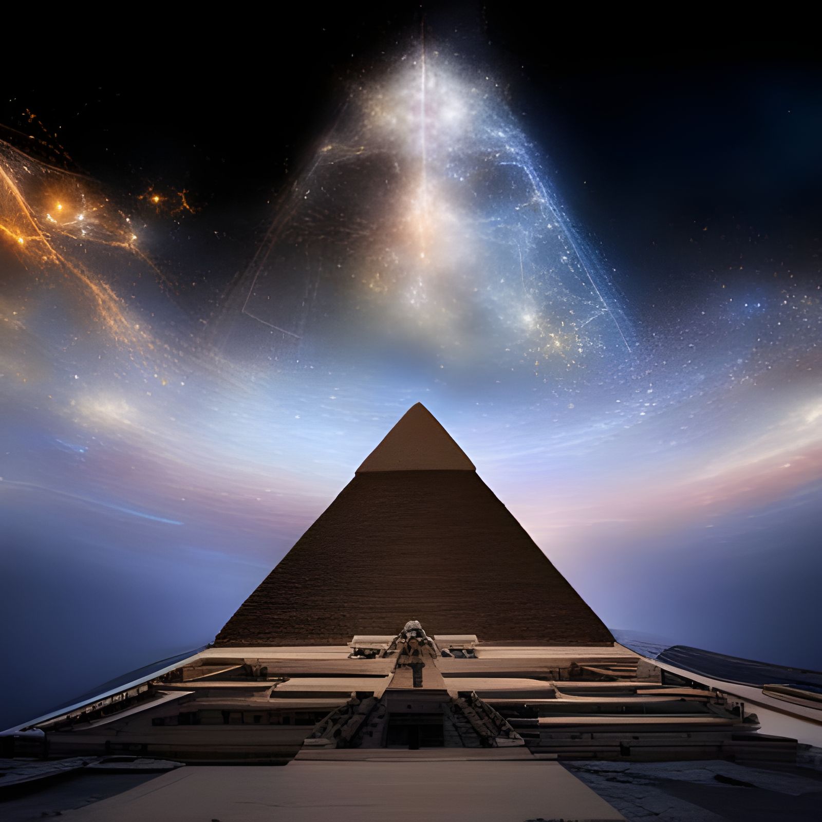 The great pyramid and the sphinx as they were aligned with the