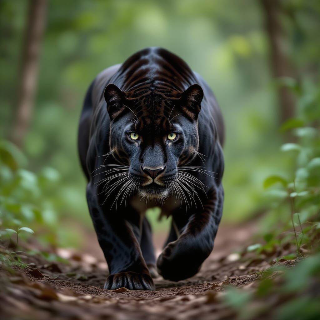 Black Panther Hunts in Amazon Rainforest