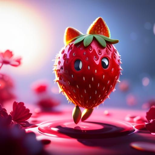 little strawberry creature - AI Generated Artwork - NightCafe Creator