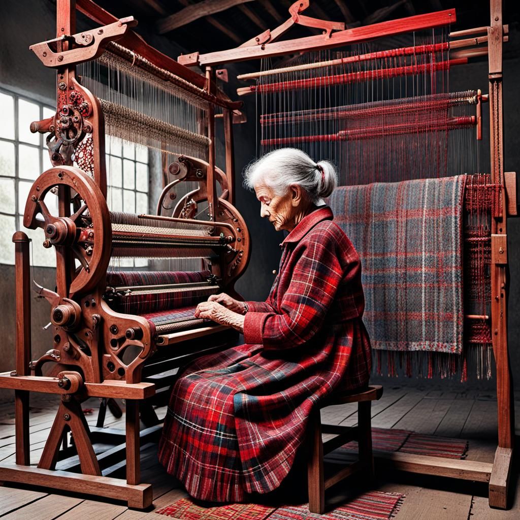 weaving the plaid 2 - AI Generated Artwork - NightCafe Creator