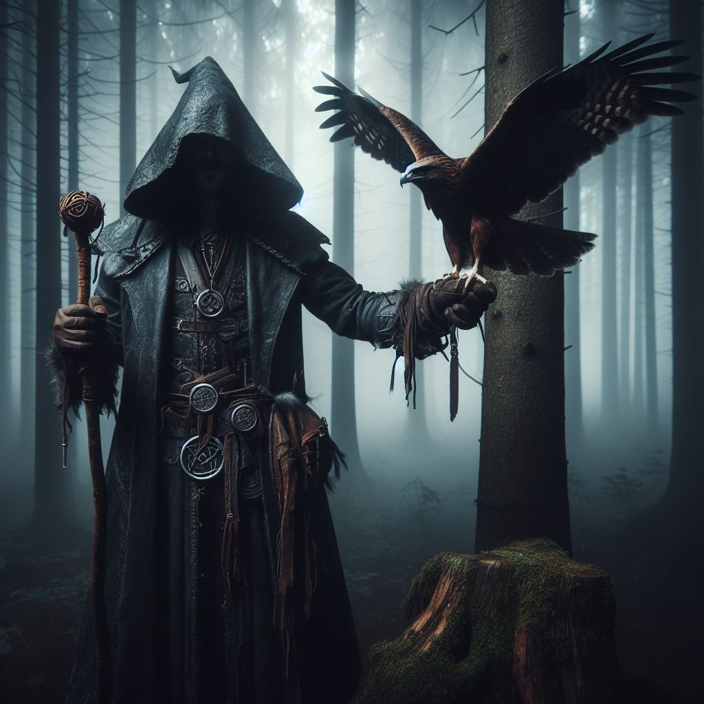 Warlock and his hawk