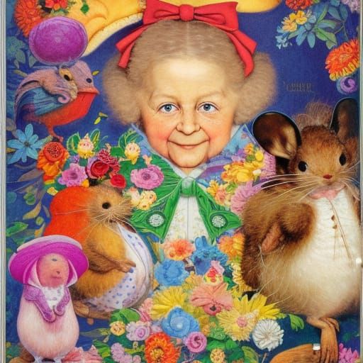 Too many eyes, Lisa Frank, Beatrix Potter, Norman Rockwell