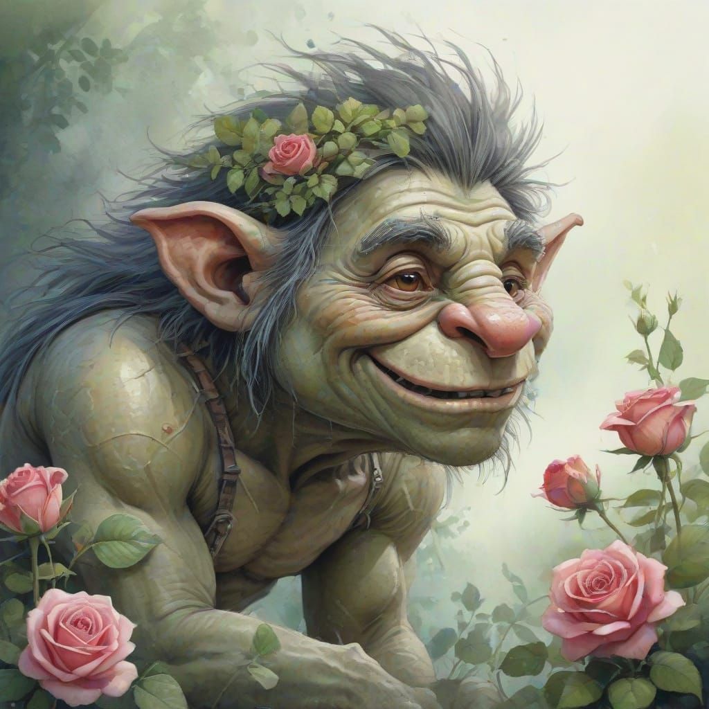 Troll Loves Roses  by @Hek