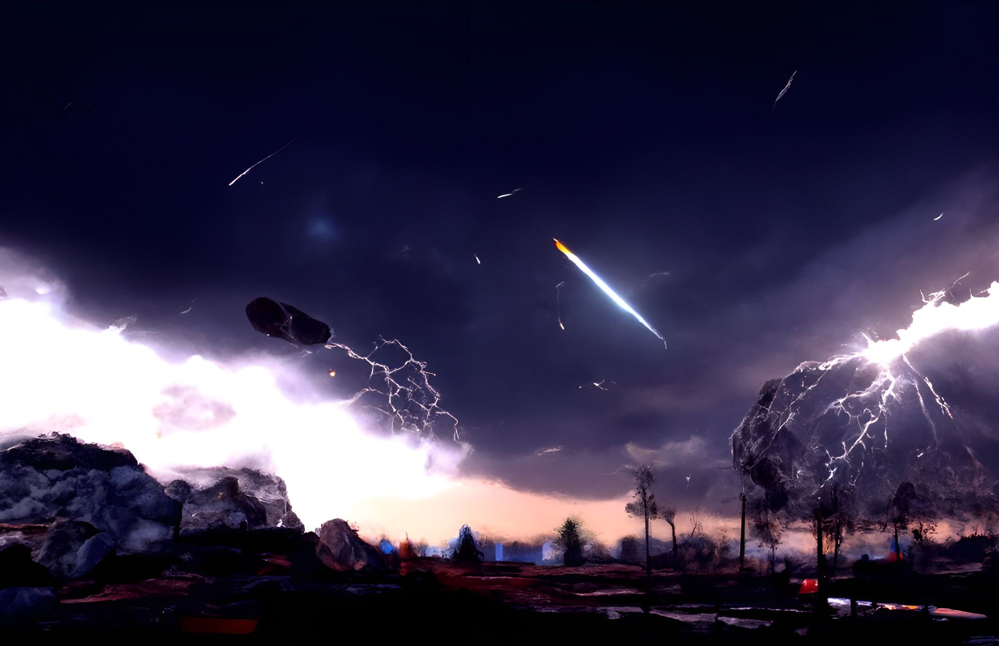 Spectacular meteor storm r/nightcafe