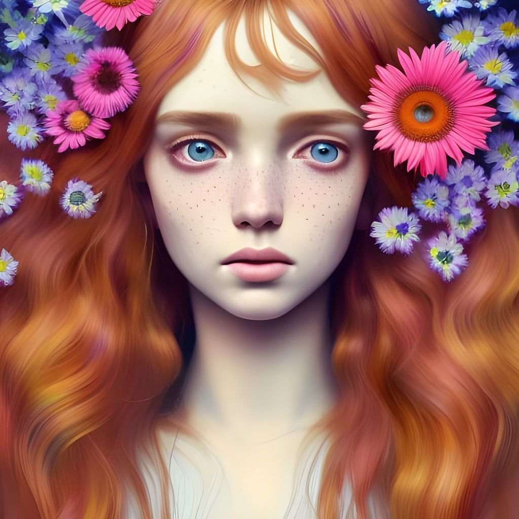 girl, freckles, big doe eyes, full lips, long luscious locks...