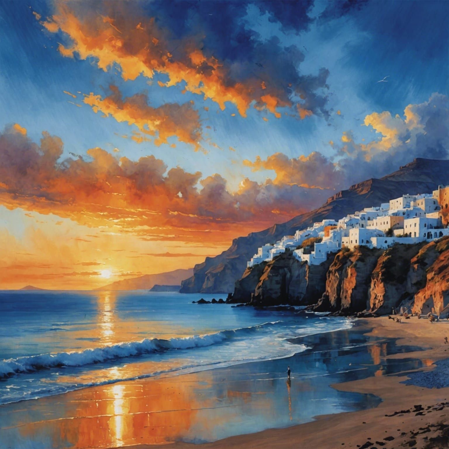 Sunset in Santorini  by @Stoop