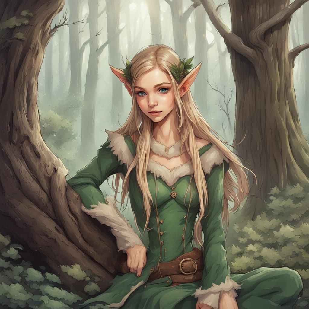 Elf girl in the wood - AI Generated Artwork - NightCafe Creator